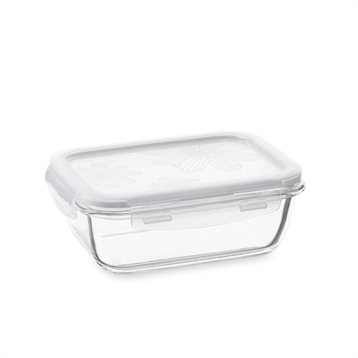 Boîtes de conservation : Plat en verre avec couvercle rectangulaire730 ml